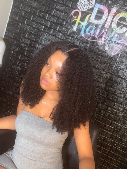 1B HD Lace Closure Kinky Curly Wig
