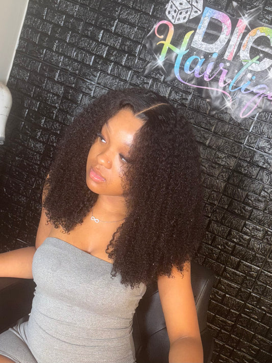1B HD Lace Closure Kinky Curly Wig