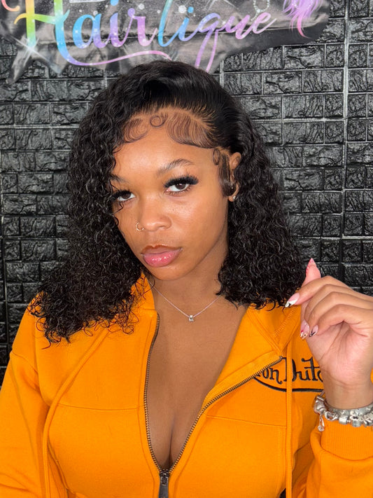 1B HD Lace Closure Exotic Curly Wig