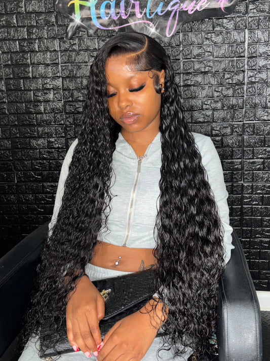 1B HD Lace Closure Water Wave Wig